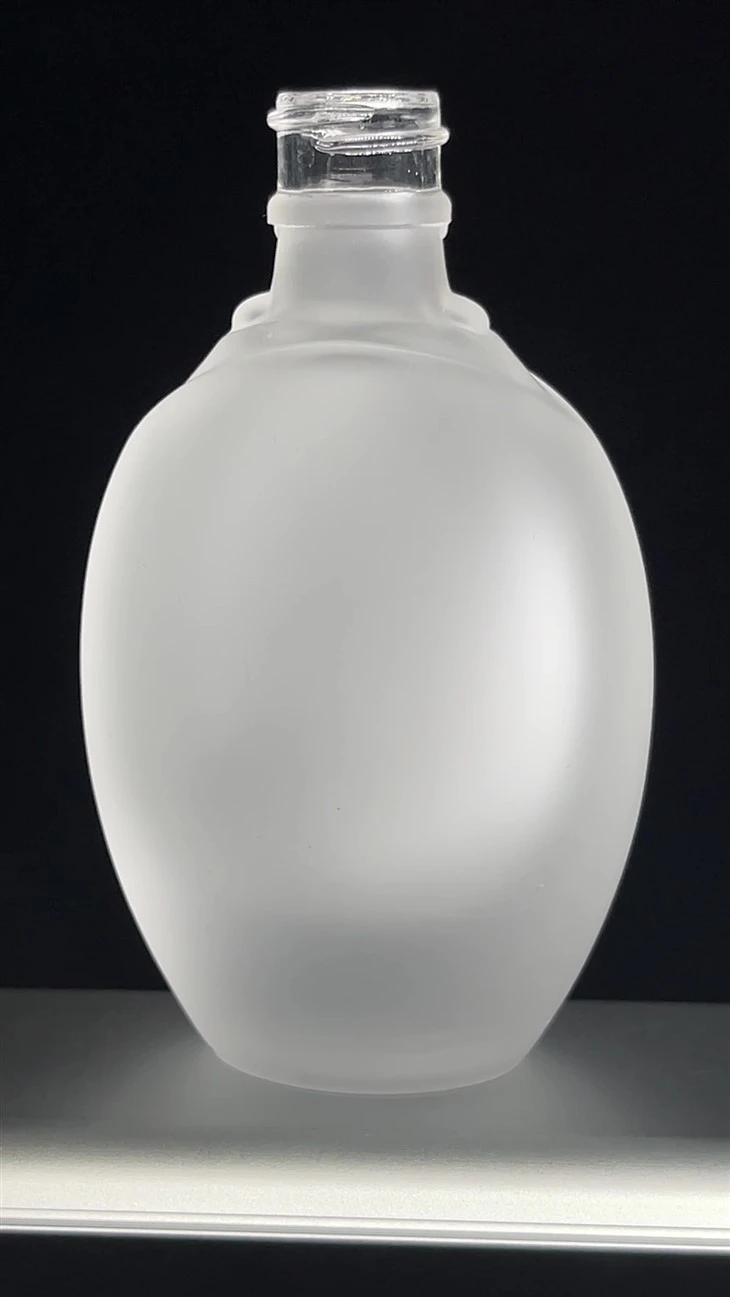 Satin Effect Surface On Glass Cosmetic Bottle